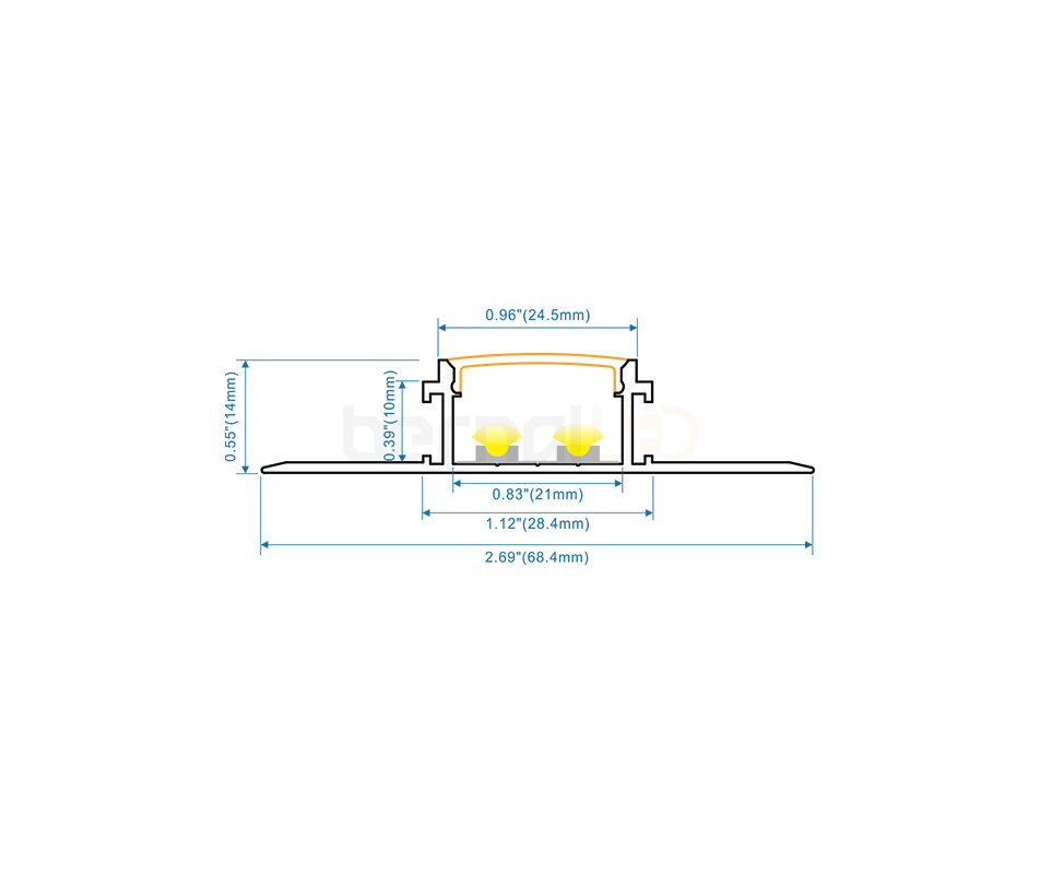 BPS681402 - 68x14mm Wall Mounted